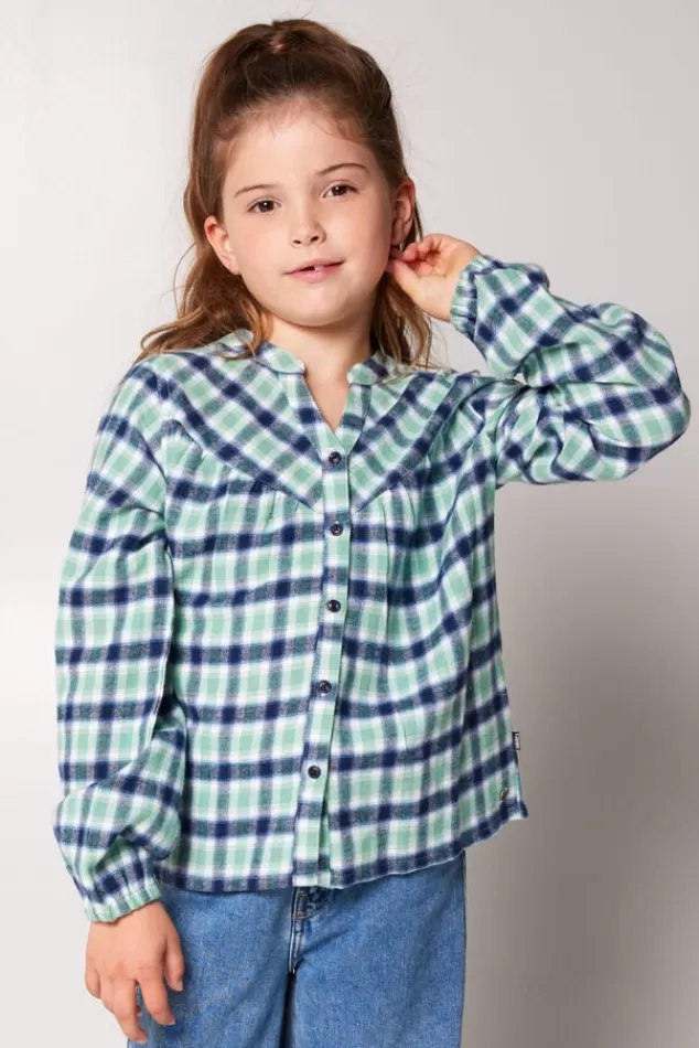 Blouses<America Today Blouse Beck jr Lightgreen/blue | Purple/blue