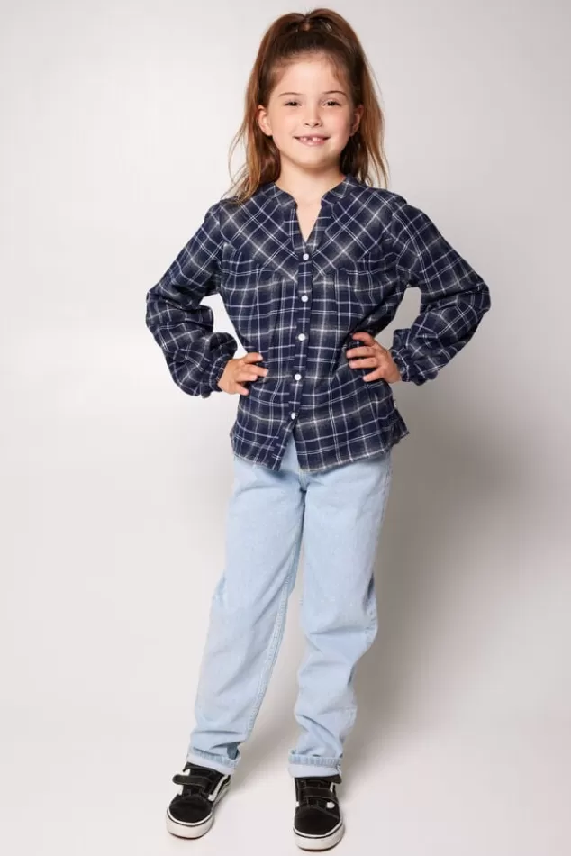 Blouses<America Today Blouse Beck jr Lightgreen/blue | Purple/blue