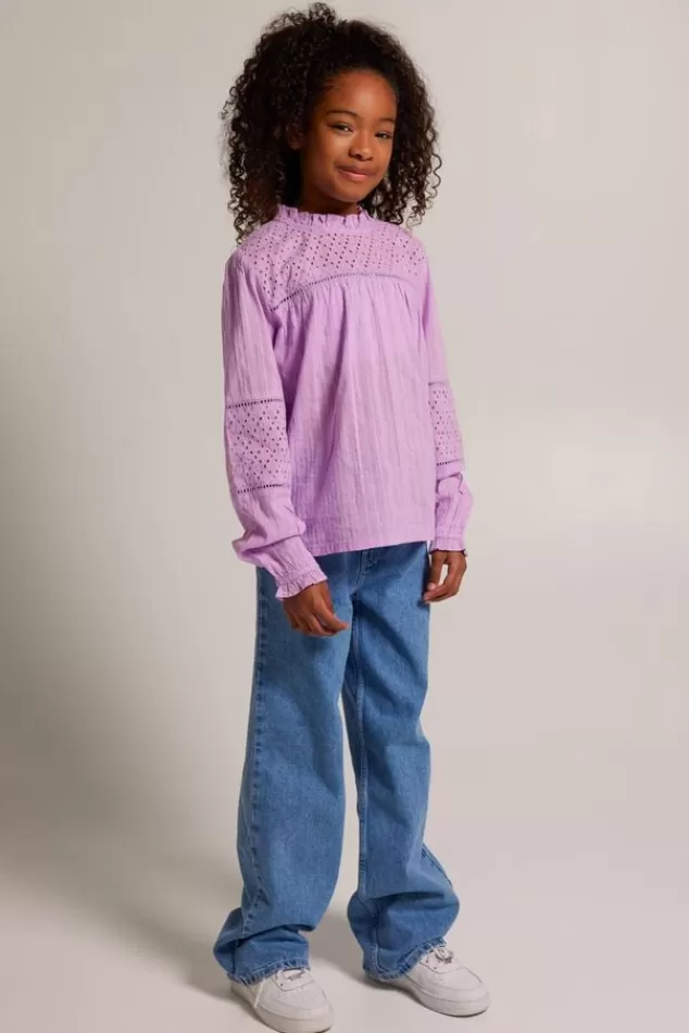 Blouses<America Today Blouse Bodil jr Lilac/purple | Offwhite