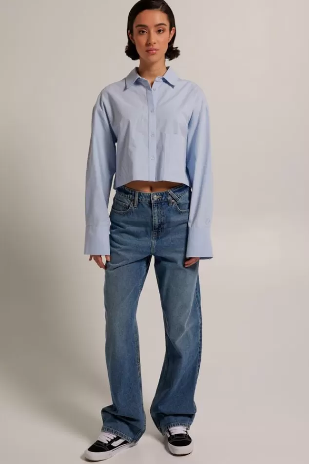 Blouses<America Today Blouse Britney Stripe | Babyblue | White