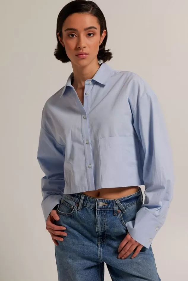 Blouses<America Today Blouse Britney Stripe | Babyblue | White
