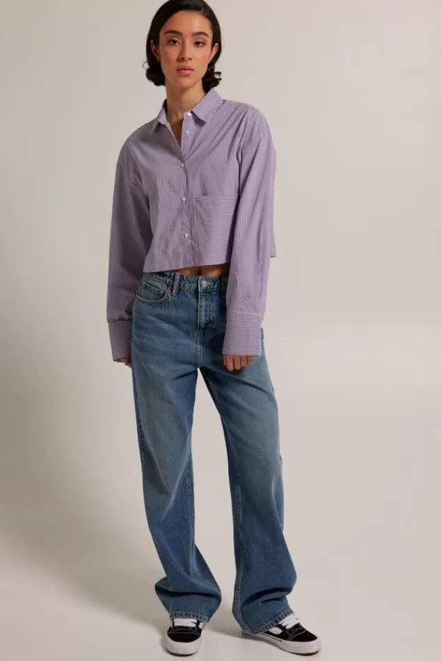 Blouses<America Today Blouse Britney Stripe | Babyblue | White