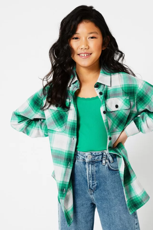 Blouses<America Today Blouse ruitprint White/green