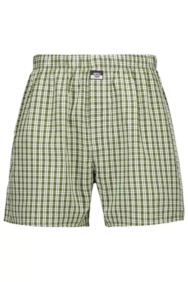 Ondergoed & Lounge<America Today Boxershort Thomas White/green | Olive
