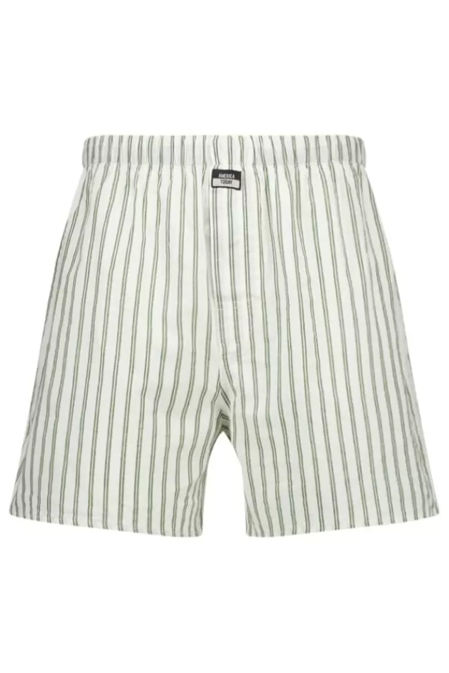 Ondergoed & Lounge<America Today Boxershort Thomas White/green | Olive