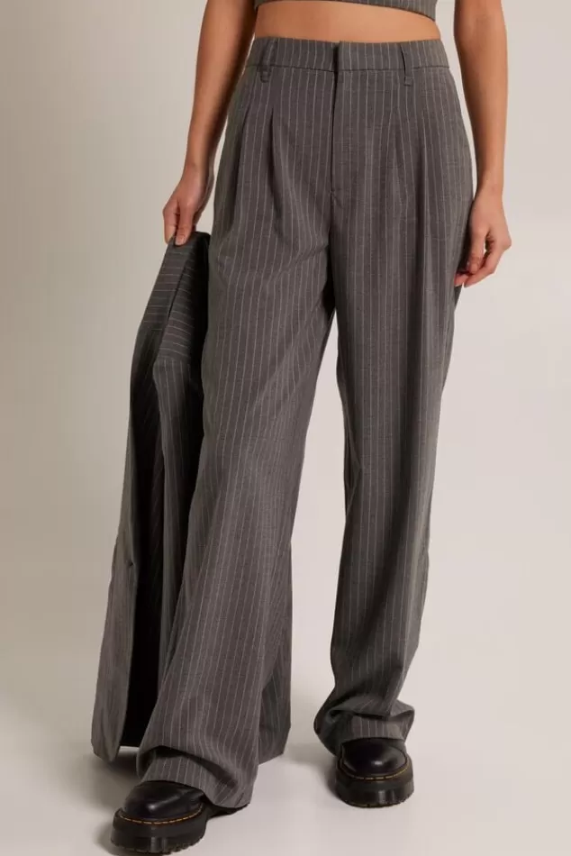 Broeken<America Today Broek Philly Grey/white