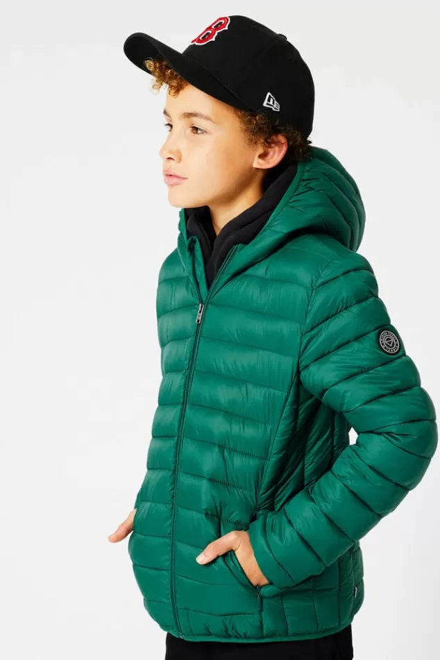 Jassen<America Today Gewatteerde jas capuchon Black | Midnight | Red | Hardgreen