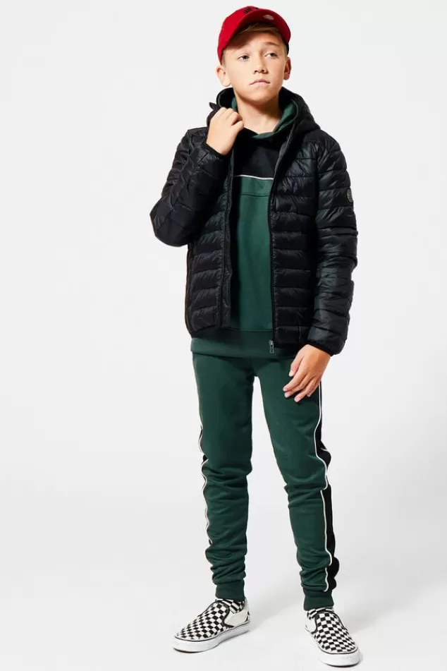 Jassen<America Today Gewatteerde jas capuchon Black | Midnight | Red | Hardgreen