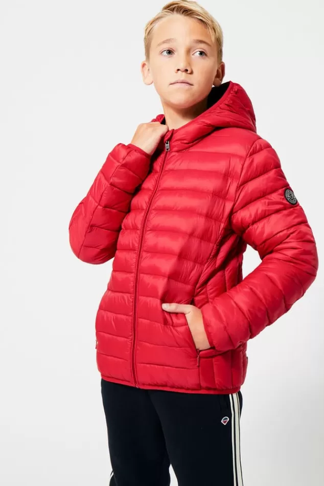 Jassen<America Today Gewatteerde jas capuchon Black | Midnight | Red | Hardgreen
