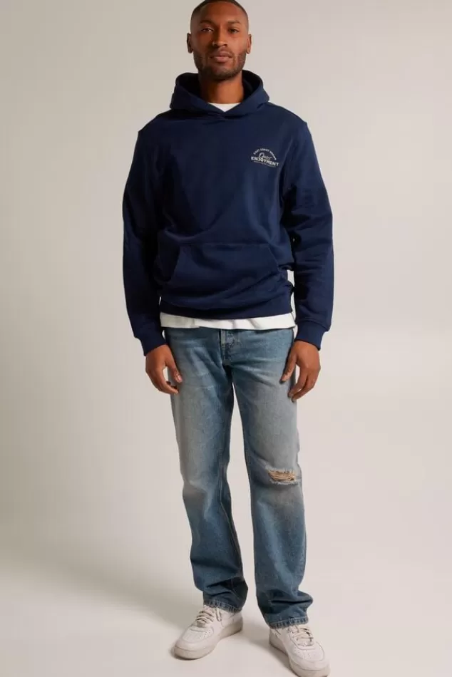 Truien & Vesten | Sweaters & hoodies<America Today Hoodie Soren hood Lightgreymelange | Darkblue