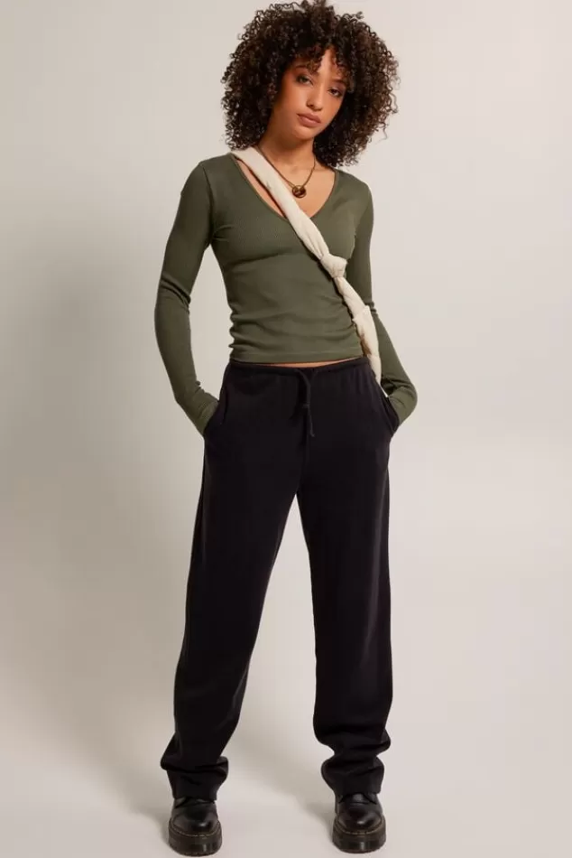Broeken | Joggingbroeken<America Today Joggingbroek Cami Midgreymelange | Oatmeal | Black