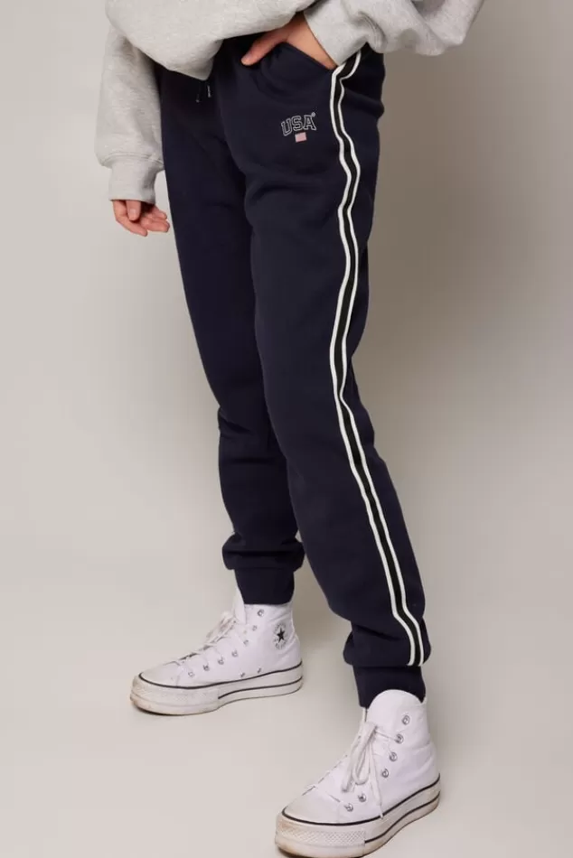 Broeken | Joggingbroeken<America Today Joggingbroek Carly Midgreymelange | Midnight | Darkgreen