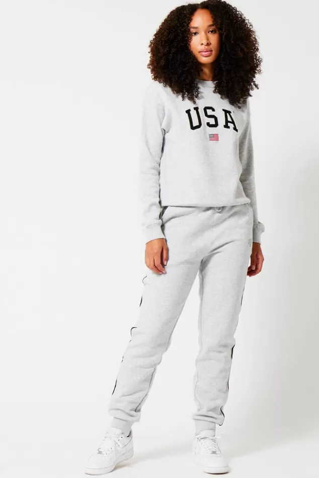Joggingbroeken | Broeken<America Today Joggingbroek Carly Midgreymelange | Midnight | Darkgreen
