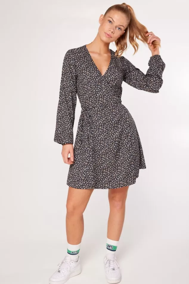 Jurken<America Today Jurk Dove Flowerblack | Orange/blue