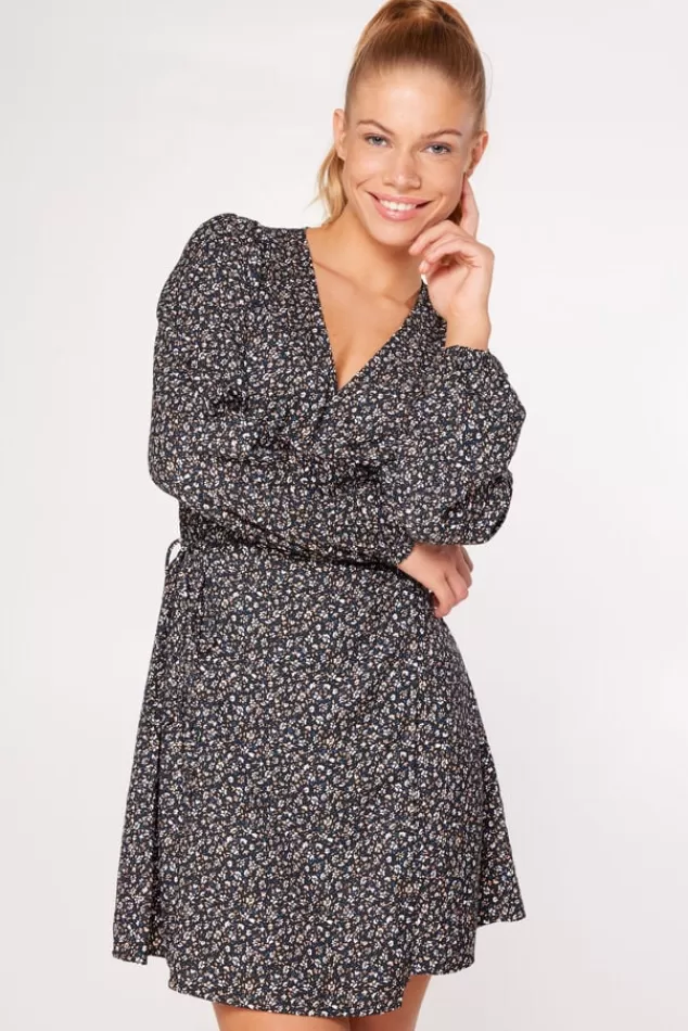 Jurken<America Today Jurk Dove Flowerblack | Orange/blue
