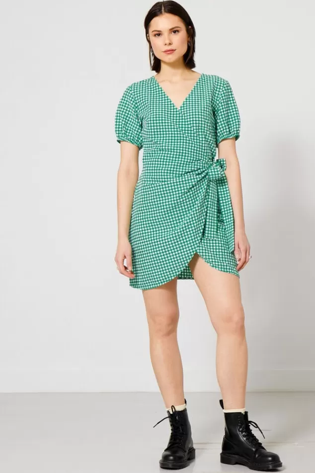 Jurken<America Today Jurk overslag White/green