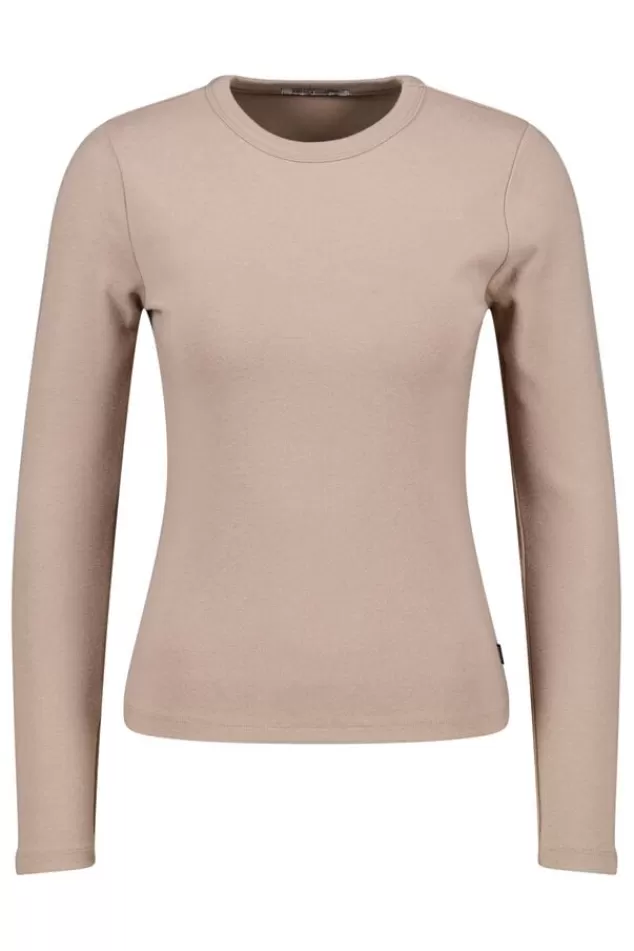 T-shirts & Tops<America Today Longsleeve Lesly Black | Mocca | Offwhite