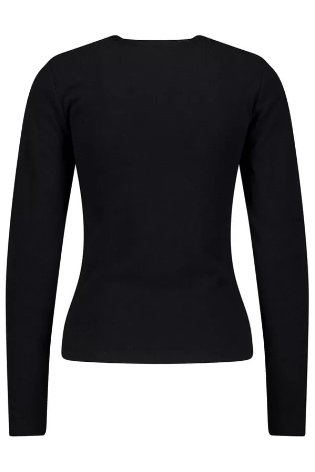 T-shirts & Tops<America Today Longsleeve Lesly Black | Mocca | Offwhite
