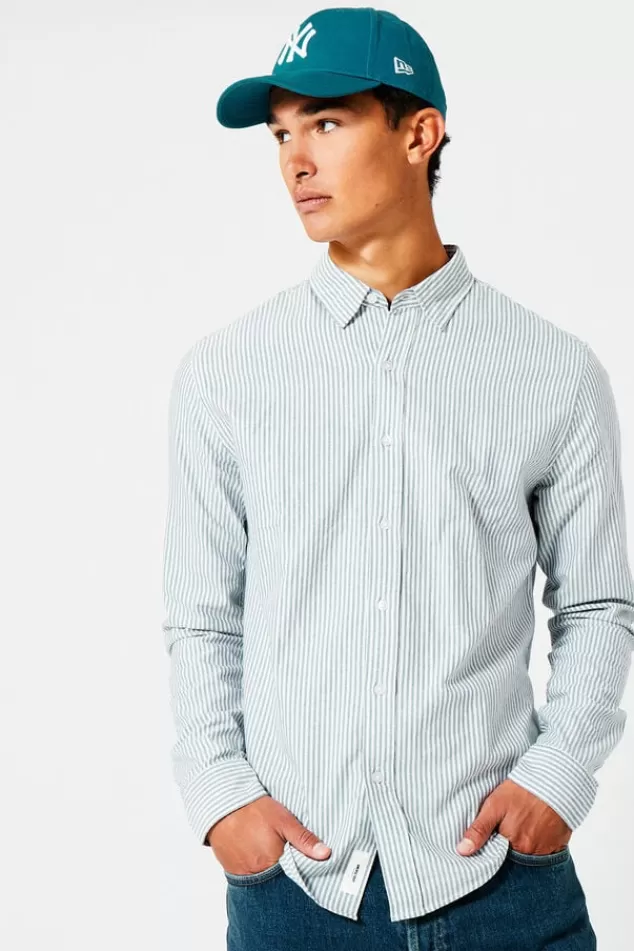 Overhemden<America Today Overhemd Hiller Lightblue | White