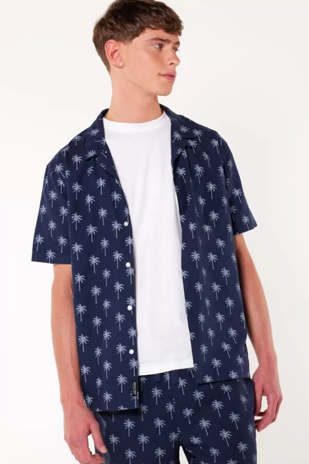 Overhemden | T-shirts & Polo's<America Today Overhemd Isley Grey | Deepblue | Beige