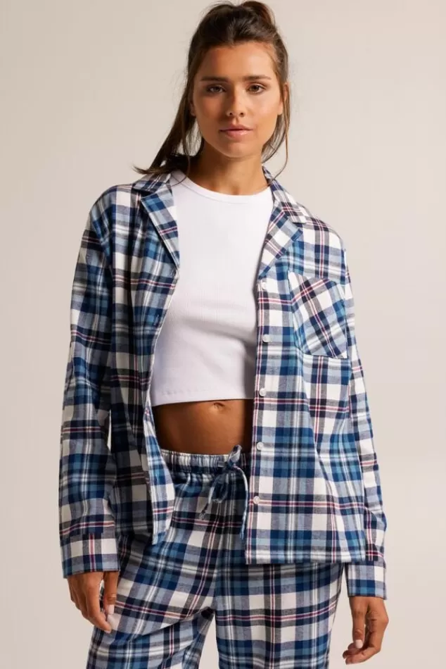 Pyjama | Ondergoed & Lounge<America Today Pyjama Labello Shirt Blue/white
