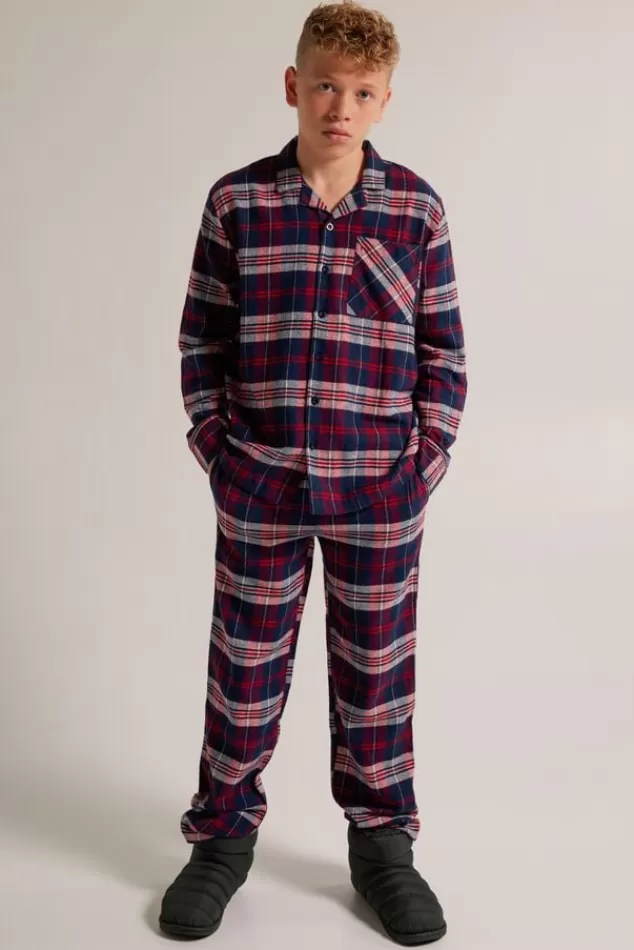 Ondergoed & Lounge<America Today Pyjama Nathan JR Shirt Blue/navy | Green/blue | Red/blue