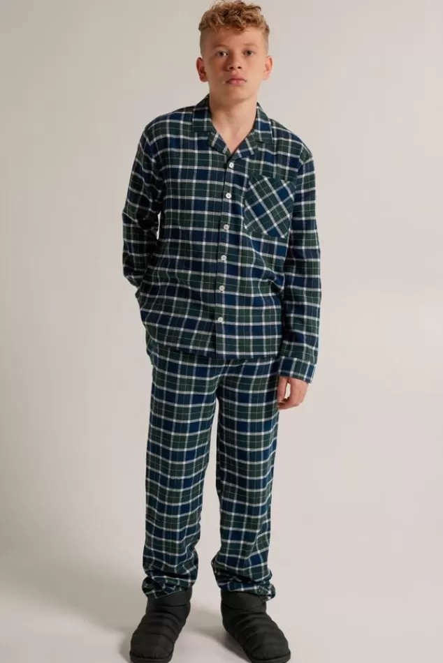Ondergoed & Lounge<America Today Pyjama Nathan JR Shirt Blue/navy | Green/blue | Red/blue
