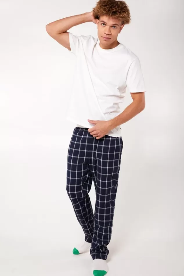 Ondergoed & Lounge | Pyjama<America Today Pyjamabroek Lake Navy/white