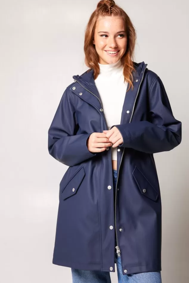 Jassen | Dames regenjassen<America Today Regenjas Janice Black | Frenchblue | Navy