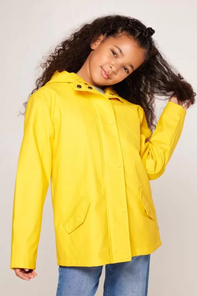 Jongens regenjassen | Jassen<America Today Regenjas Janice JR kort Yellow | Black | Navy