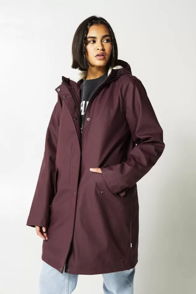 Jassen | Dames regenjassen<America Today Regenjas Janice Teddy Hardgreen | Burgundy | Oldpink