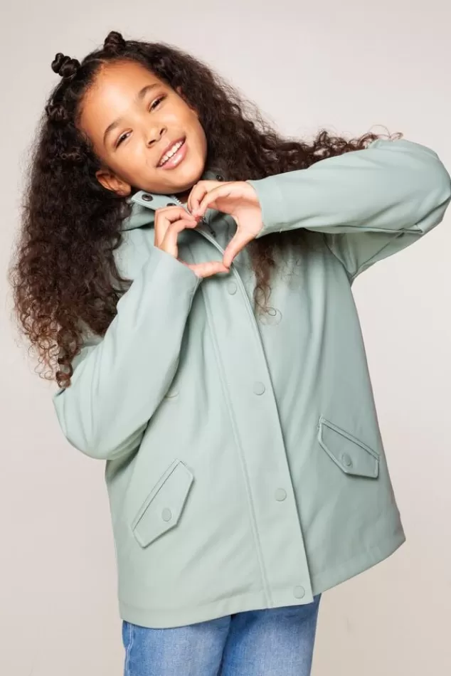 Jassen | Meisjes regenjassen<America Today Regenjas Janice Teddy JR Black | Navy | Sage
