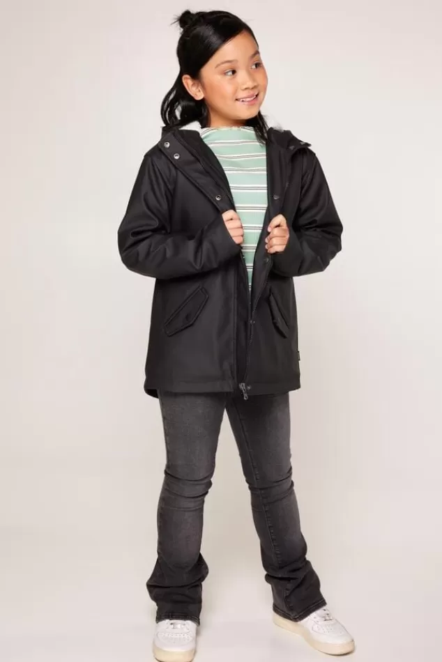 Jassen | Meisjes regenjassen<America Today Regenjas Janice Teddy JR Black | Navy | Sage