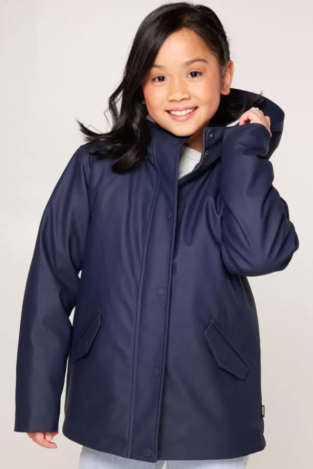 Jassen | Meisjes regenjassen<America Today Regenjas Janice Teddy JR Black | Navy | Sage