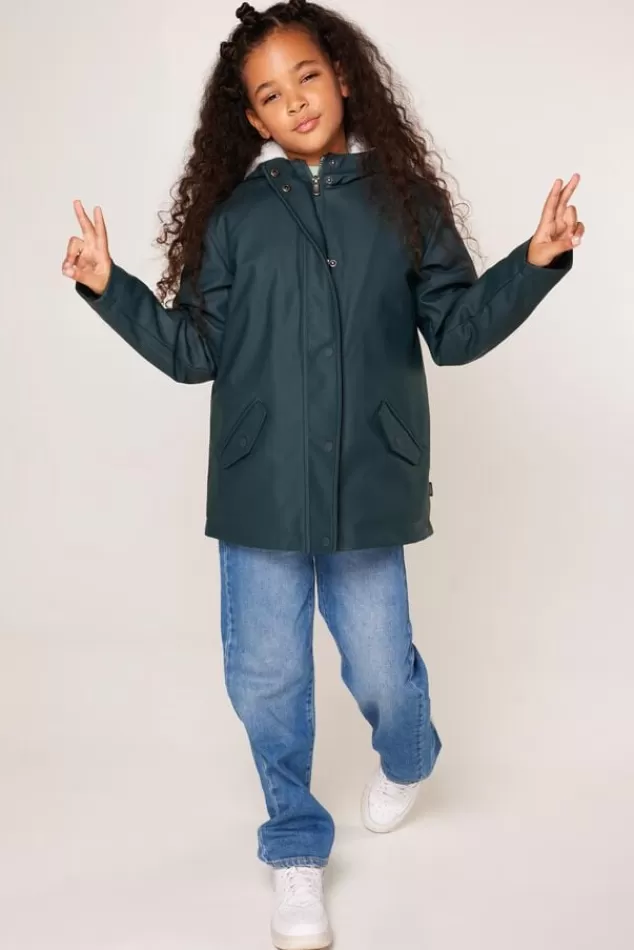 Jassen | Meisjes regenjassen<America Today Regenjas Janice Teddy JR Black | Navy | Sage