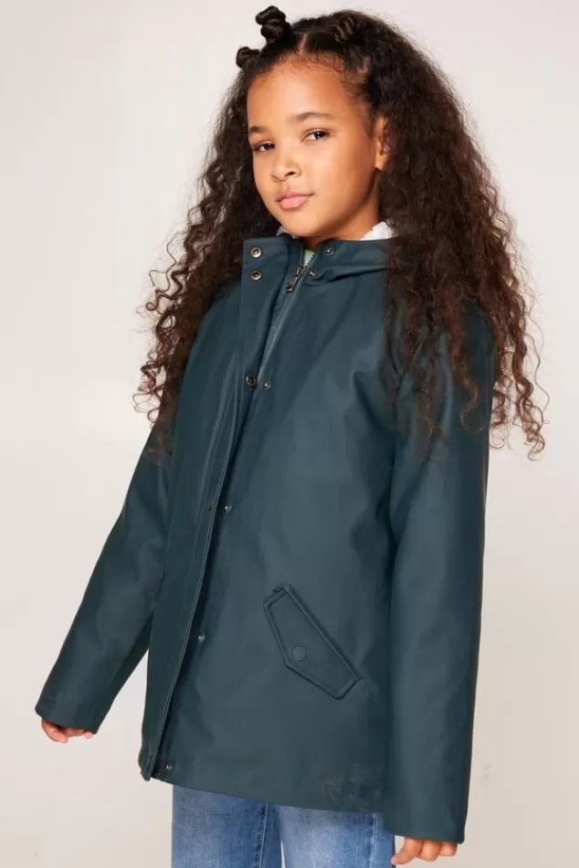 Jassen | Meisjes regenjassen<America Today Regenjas Janice Teddy JR Black | Navy | Sage