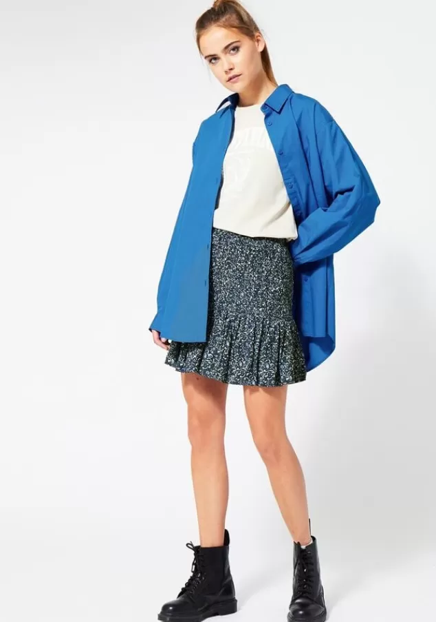 Rokken<America Today Rok met plooien Flower/navy | Darkbrown