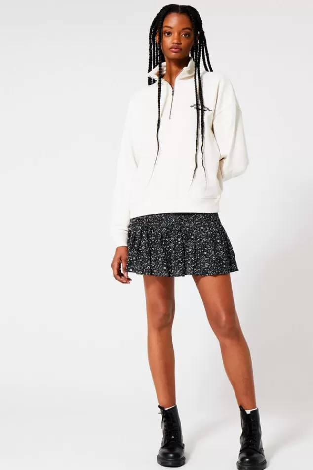 Rokken<America Today Rok met plooien Flower/navy | Darkbrown