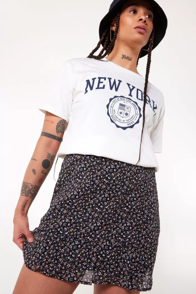 Rokken<America Today Rok Raven Flowerblack | Orange/blue | Bottlegreen