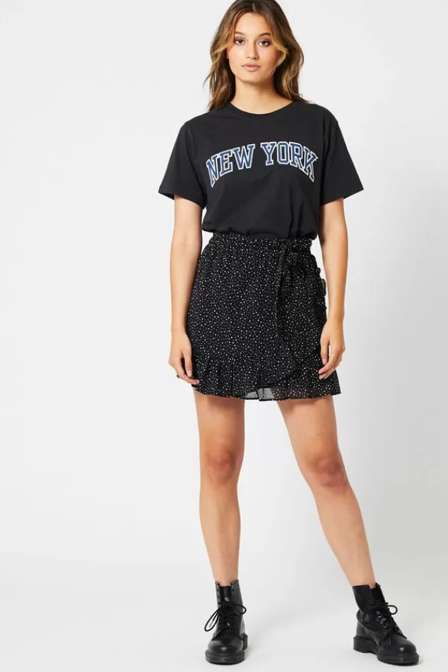 Rokken<America Today Rok Rose-Ann Black/white | Bottlegreen