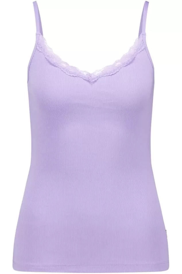 Ondergoed & Lounge | T-shirts & Tops<America Today Singlet Grace Victorianblue | Grass | Lilac/purple