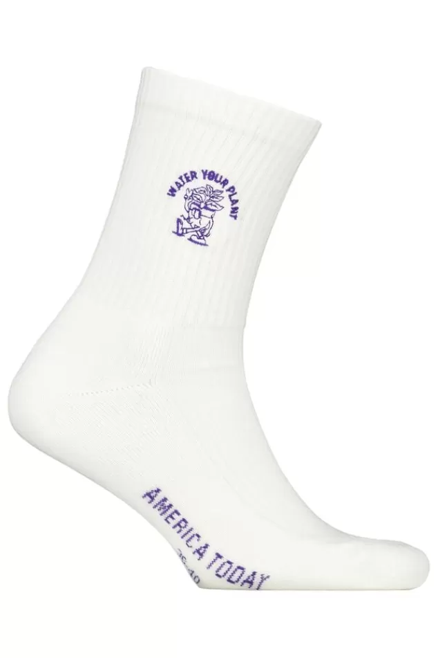 Sokken | Accessoires<America Today Sokken Thabo Fun White/green | Cherryred | White/purple