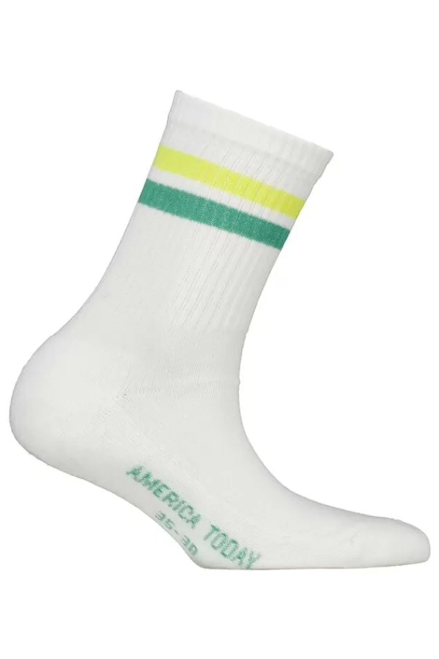 Accessories | Accessoires<America Today Sokken Toca JR Yellow/white | White/purple