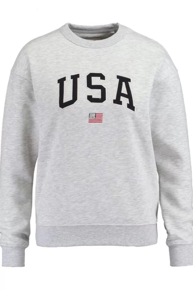 Truien & Vesten | Sweaters & hoodies<America Today Sweater Soel Midnight | Midgreymelange