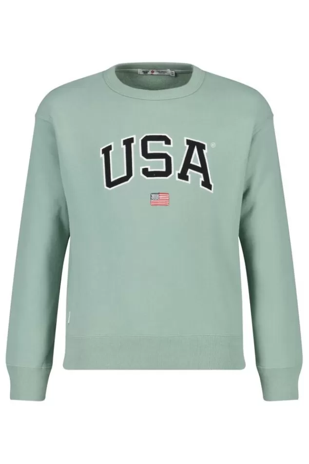 Truien & Vesten | Sweaters & hoodies<America Today Sweater Soel JR Midgreymelange | Midnight | Sage