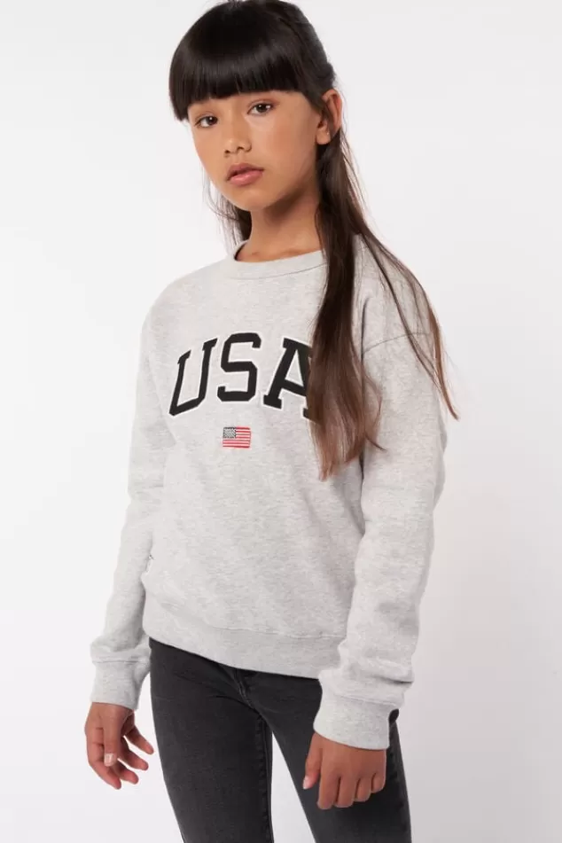 Truien & Vesten | Sweaters & hoodies<America Today Sweater Soel JR Midgreymelange | Midnight | Sage