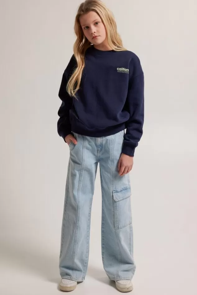 Sweaters & hoodies | Truien & Vesten<America Today Sweater Stella JR Lightgreymelange | Darkblue | Lime