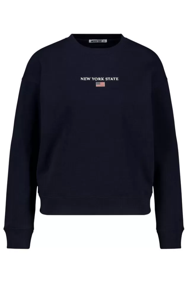 Truien & Vesten | Sweaters & hoodies<America Today Sweater Suzana Lightgreymelange | Softgreen | Midnight