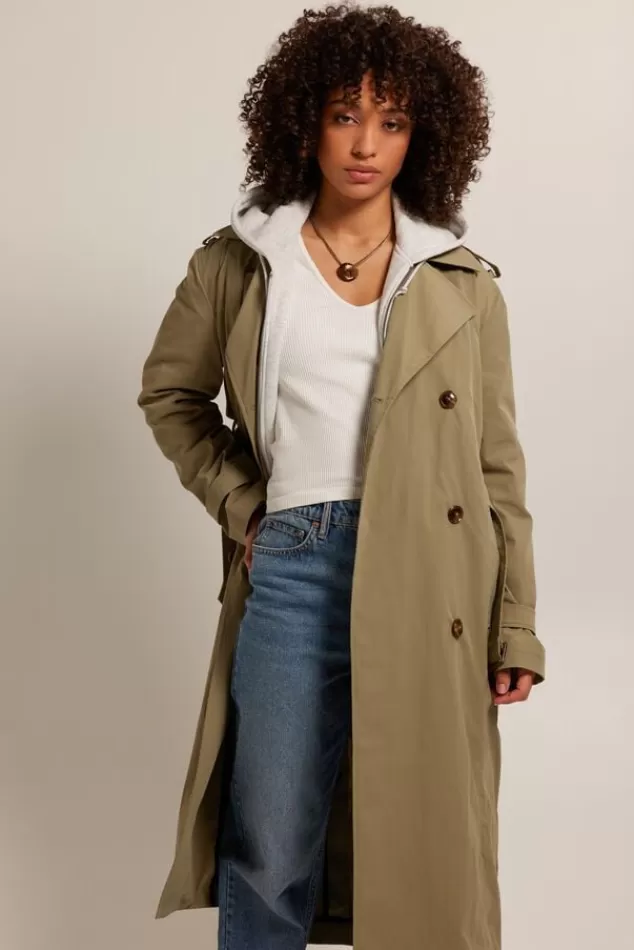 Jassen<America Today Trenchcoat Jasmine Khaki | Lightgreen