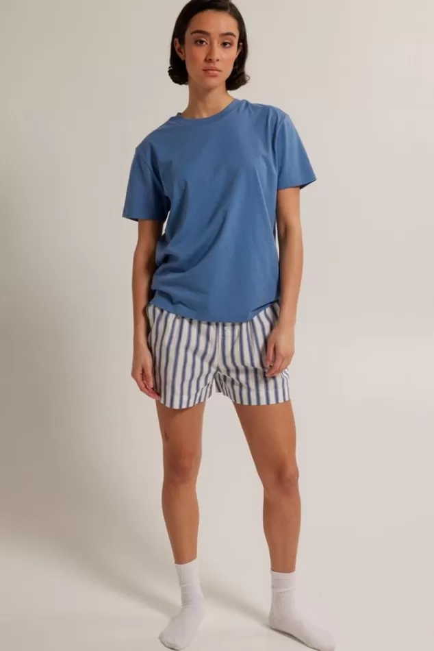 Ondergoed & Lounge<America Today T-shirt Esther Frenchblue | Oatmeal | Cascade | Lilac/purple